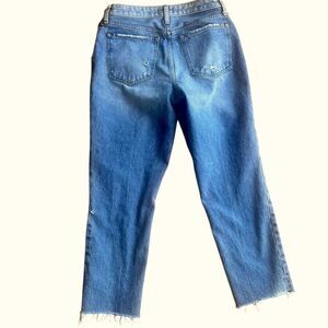 Abercrombie & Fitch Women's Mom 100% Cotton High Rise Raw Hem Crop Jeans Sz 30